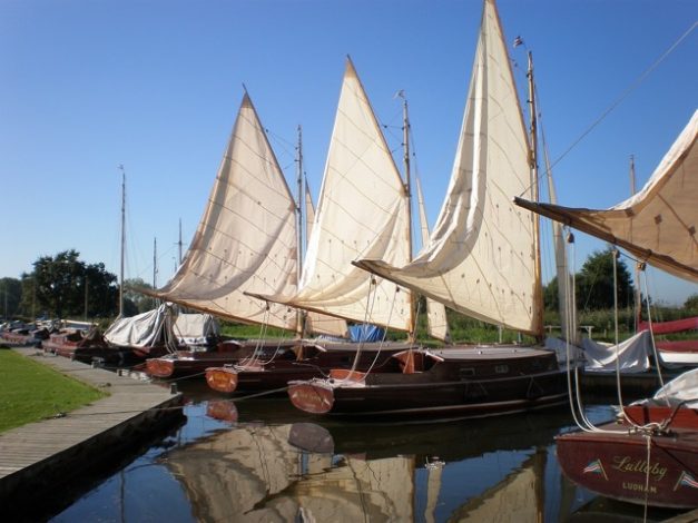 A boat mooring up on the Norfolk broads