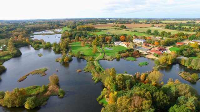 pensthorpe is a beautiful nature reserve and has a vast amount of bird life. These birds eye view of pensthorpe shows the beauty of this nature park